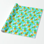 Funny Summer Tropical Pineapses Geschenkpapier (Ungerollt)