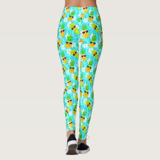 Funny Summer Tropical Pineapses Leggings (Rückseite)