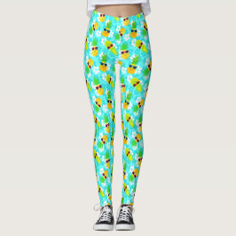 Funny Summer Tropical Pineapses Leggings