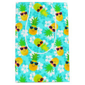 Funny Summer Tropical Pineapses Mittlere Geschenktüte (Vorderseite)