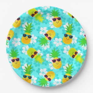 Funny Summer Tropical Pineapses Pappteller