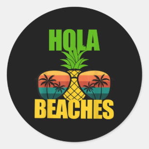 Funny Summer Vacay Beach T Sun Gles Cruise Hola Runder Aufkleber
