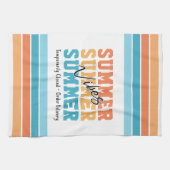 Funny Summer Vibes Tropical Stripes Customizable Geschirrtuch (Horizontal)
