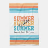 Funny Summer Vibes Tropical Stripes Customizable Geschirrtuch (Vertikal)