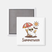 Funny Summerween Niedlich Spooky Summer Ghost Hall Magnet (Vorderseite/Rückseite)