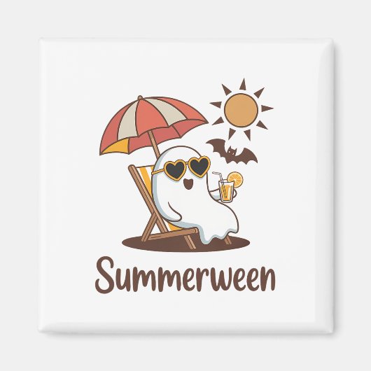 Funny Summerween Niedlich Spooky Summer Ghost Hall Magnet (Vorne)