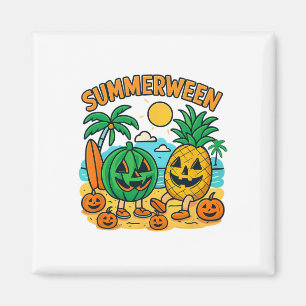 Funny Summerween Niedliche Wassermelone und Ananas Magnet
