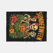 Funny Summerween Skeletons Luau Party Halloween Be Fleecedecke (Vorderseite (Horizontal))