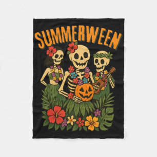Funny Summerween Skeletons Luau Party Halloween Be Fleecedecke