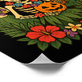 Funny Summerween Skeletons Luau Party Halloween Be Poster (Ecke)