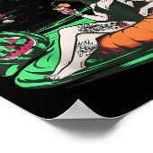 Funny Summerween Vibes Pumpkin Spooky Vacation Sum Poster (Ecke)