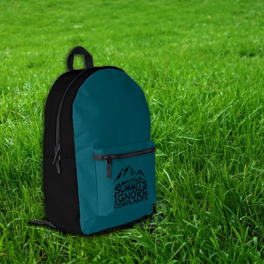 Funny Summit Hiking  black blue teal Backpack  Bedruckter Rucksack