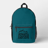 Funny Summit Hiking  black blue teal Backpack  Bedruckter Rucksack (Vorderseite)