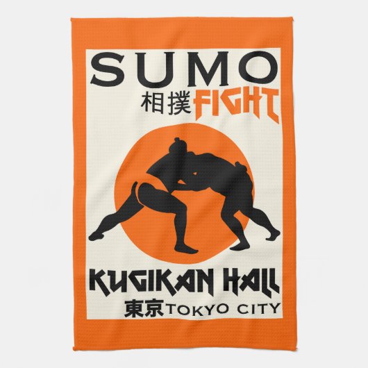 Funny Sumo Wrestler Geschirrtuch (Vertikal)