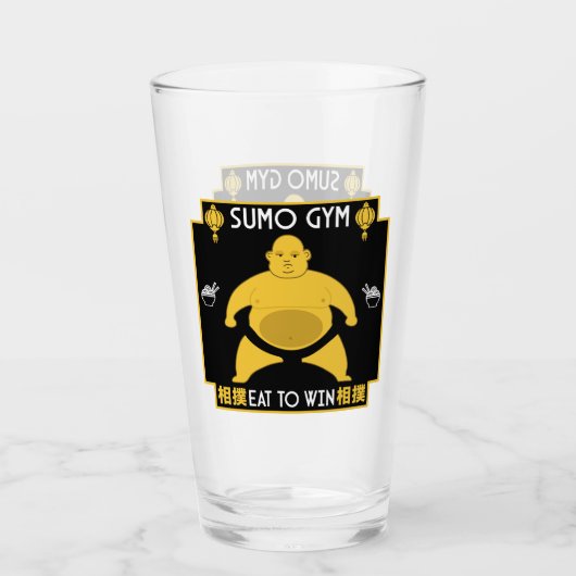 Funny Sumo Wrestler Glas (Vorderseite)