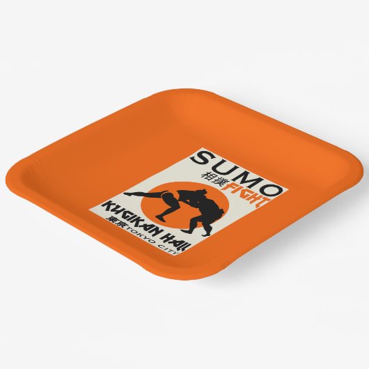 Funny Sumo Wrestler Pappteller (Gewinkelt)