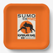 Funny Sumo Wrestler Pappteller (Vorderseite)