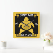 Funny Sumo Wrestler Quadratische Wanduhr (Zuhause)
