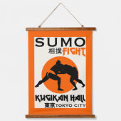 Funny Sumo Wrestler Wandteppich Mit Holzrahmen (Vorderseite)