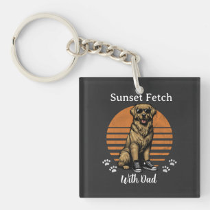 Funny Sun Set holen/ Golden Retriever personalisie Schlüsselanhänger