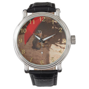 Funny Sun Smart Meerkat unter dem Regenschirm, Armbanduhr