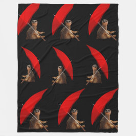 Funny Sun Smart Meerkat unter dem Regenschirm, Fleecedecke