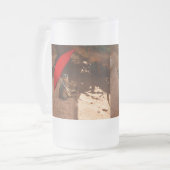 Funny Sun Smart Meerkat unter dem Regenschirm, Mattglas Bierglas (Vorderseite Links)