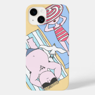 Funny Sunbaden Couple Cartoon Seaside Art Case-Mate iPhone 14 Hülle