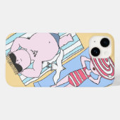Funny Sunbaden Couple Cartoon Seaside Art Case-Mate iPhone Hülle (Rückseite (Horizontal))