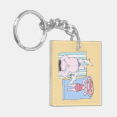 Funny Sunbaden Couple Cartoon Seaside Art Schlüsselanhänger (Vorderseite links)