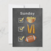 Funny Sunday Football Checkliste Einladung (Vorderseite)