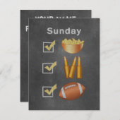 Funny Sunday Football Checkliste Einladung (Vorne/Hinten)