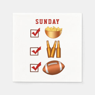 Funny Sunday Football Checkliste Serviette