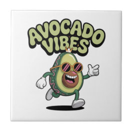 Funny Sunglasses Avocado Fliese