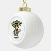 Funny Sunglasses Avocado Keramik Kugel-Ornament (Rechts)