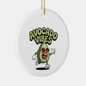 Funny Sunglasses Avocado Keramik Ornament (Rechts)