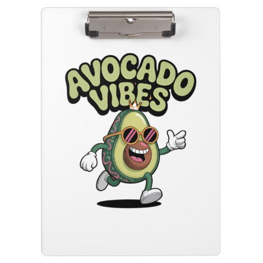 Funny Sunglasses Avocado Klemmbrett (Vorderseite)