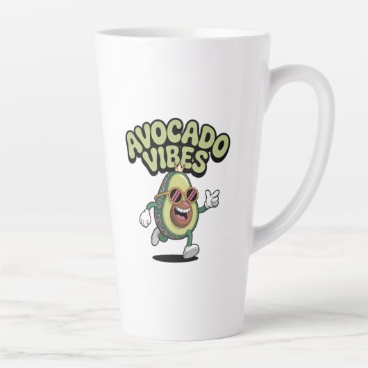 Funny Sunglasses Avocado Milchtasse (Rechts)