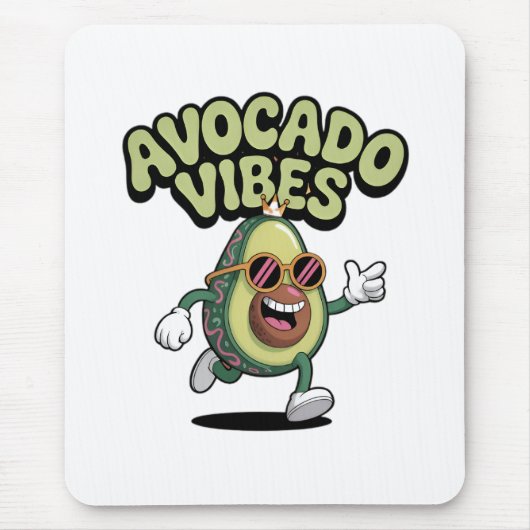 Funny Sunglasses Avocado Mousepad (Vorne)
