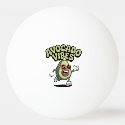 Funny Sunglasses Avocado Tischtennisball (Vorderseite)