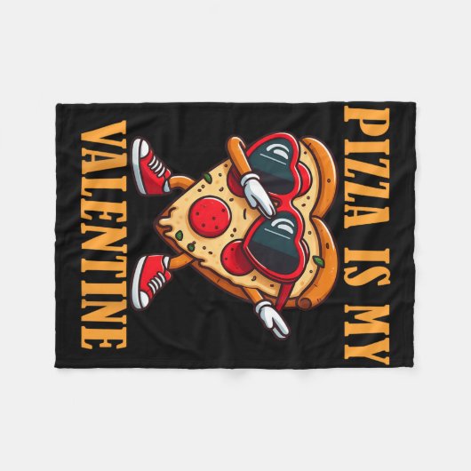 Funny Sungles Pizza Slice Dabbing Valentine's Day Fleecedecke (Vorderseite (Horizontal))