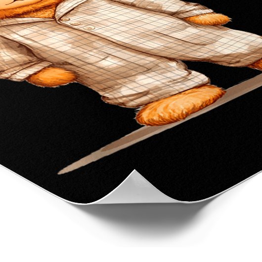 Funny Sungles Teddy Bear In Pajama Costume Design Poster (Ecke)