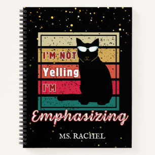 Funny Sunset Grid Cat Lover Teacher Notizblock