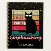 Funny Sunset Grid Cat Lover Teacher Planer (Vorderseite)