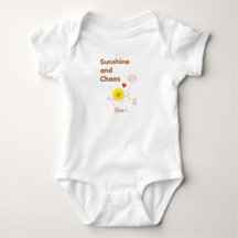 Funny "Sunshine and Chaos" Baby T-Shirt - Cute Kaw