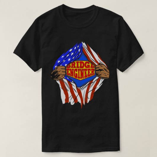 Funny Super Bridge Engineer Hero Job T-Shirt (Design vorne)