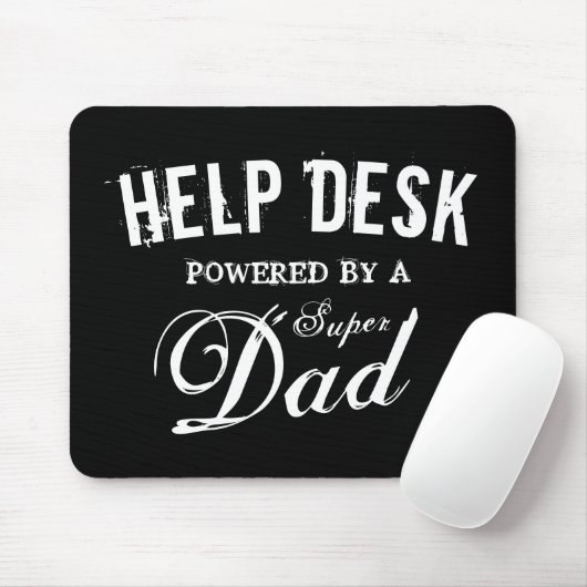 Funny super dad help desk Father's day gift Mousepad (Mit Mouse)