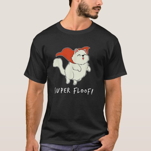 Funny Super Floof Hero Kitten Superhero Cat Fluffy T-Shirt (Vorderseite)