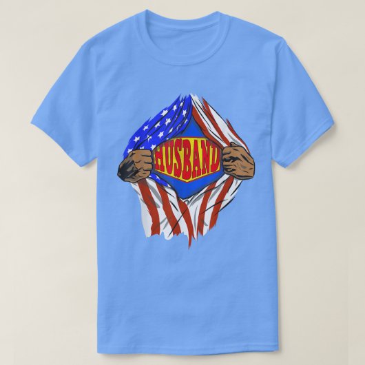 Funny Super Husband Hero Family T-Shirt (Design vorne)