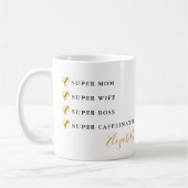 Funny Super Mama Ehefrau Boss Personalisiert Kaffeetasse (Links)